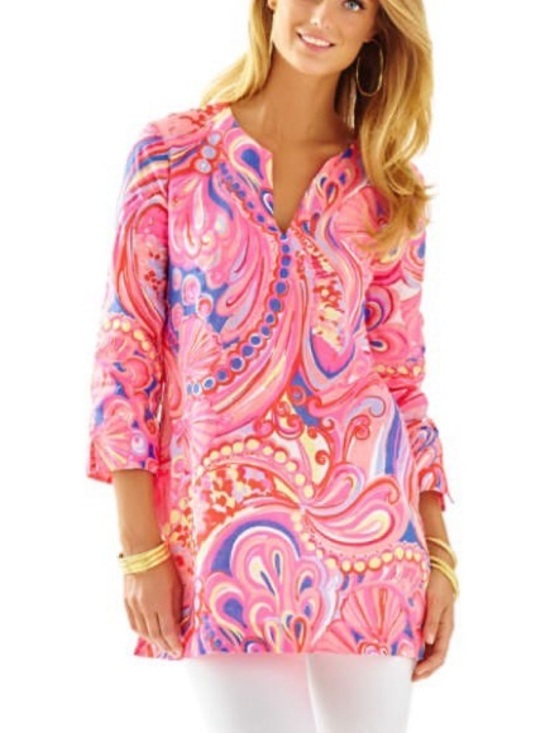 Lilly Pulitzer Tops - Lilly Pulitzer Reef Retreat Linen Tunic Top - Small